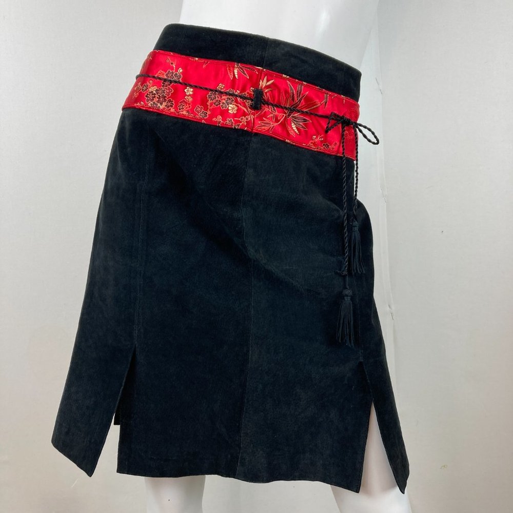 Black/Red Wilsons Leather Skirt - 6